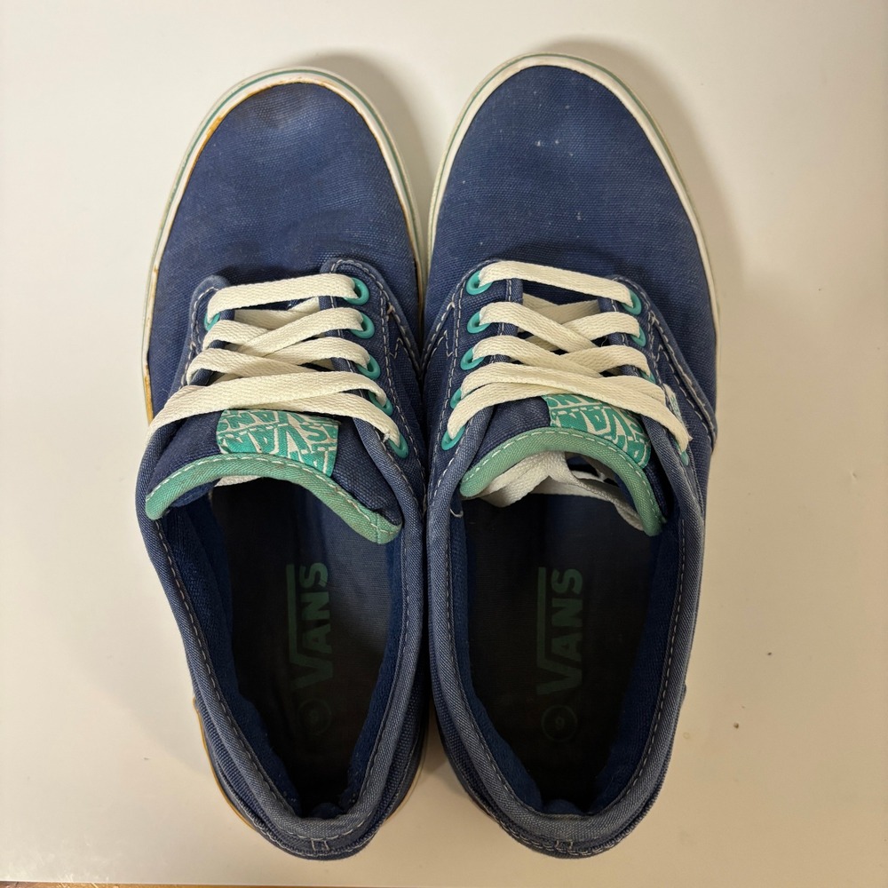 Vans Atwood Low Navy Blue Teal Womens Sneakers Size 9 VN-0K0FZU3 Skater - Picture 9 of 10